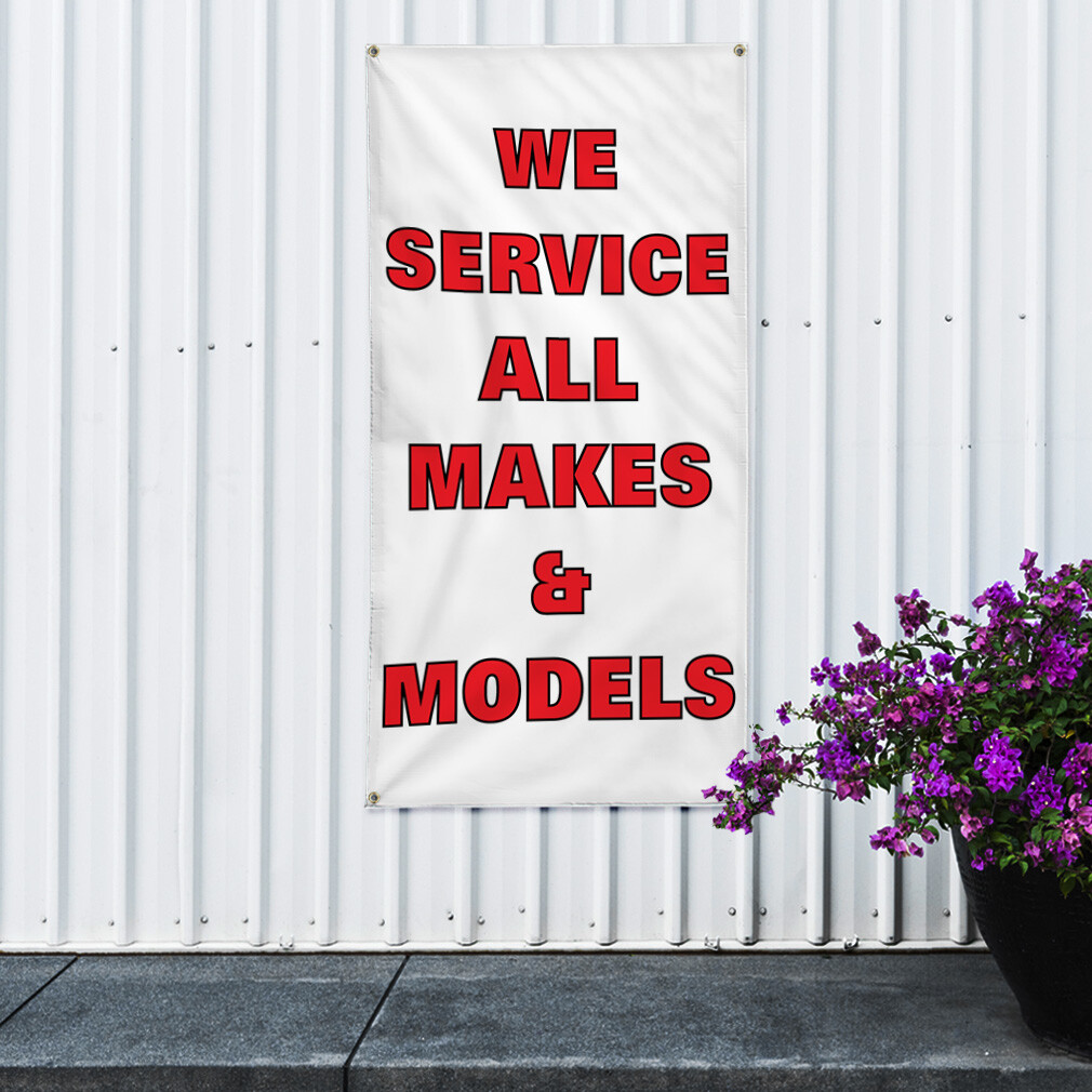 Vertical Vinyl Banner Multiple Sizes We Service All Makes and Models Car B