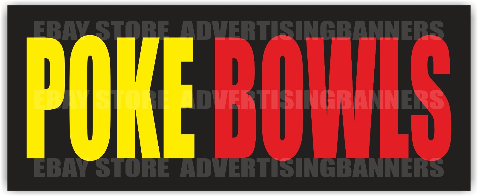 POKE BOWLS Advertising Banner Vinyl Mesh Sign Street Food Restaurant Buffet