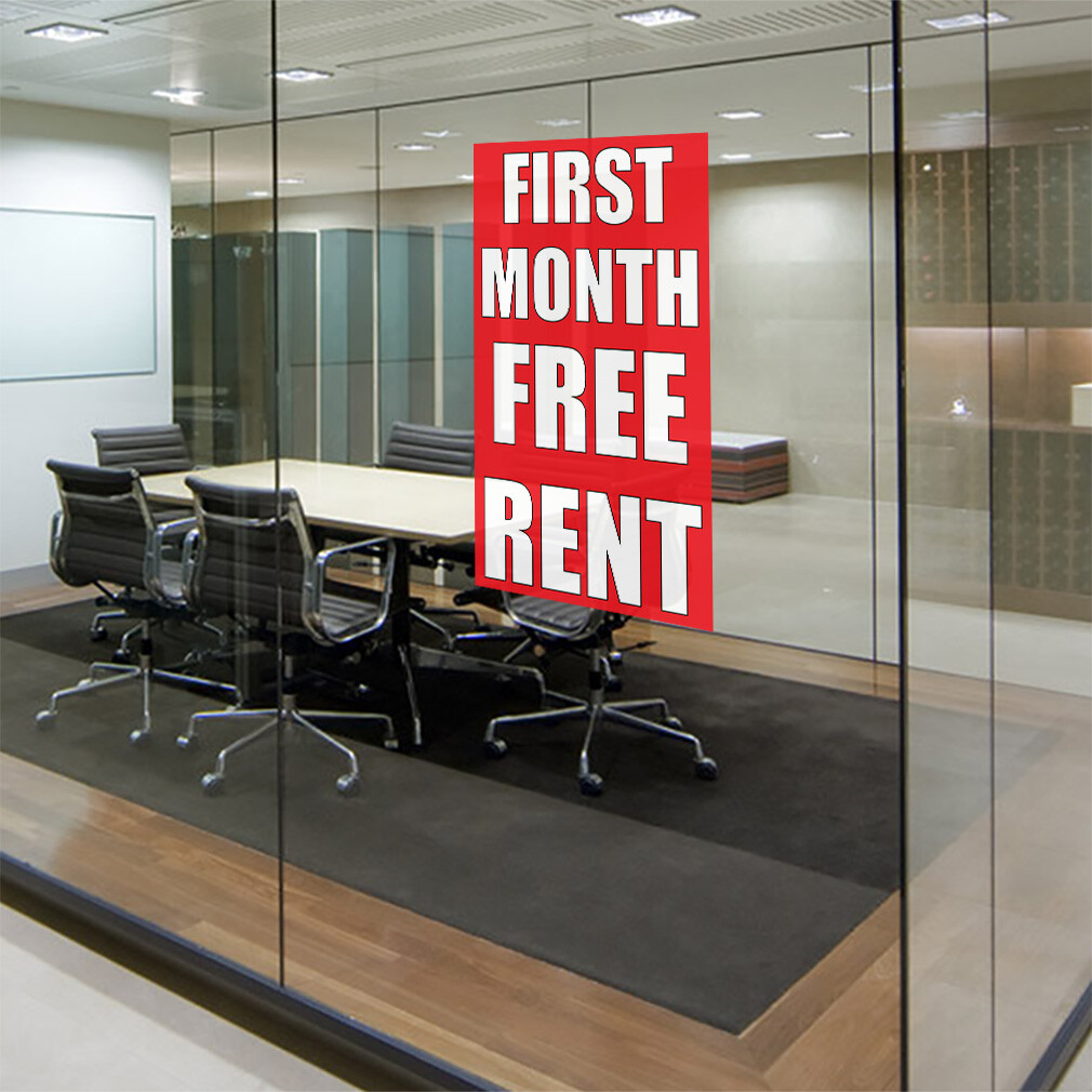 Door Decals Vertical Vinyl Stickers Multiple Sizes First Month Free Rent Vinyl