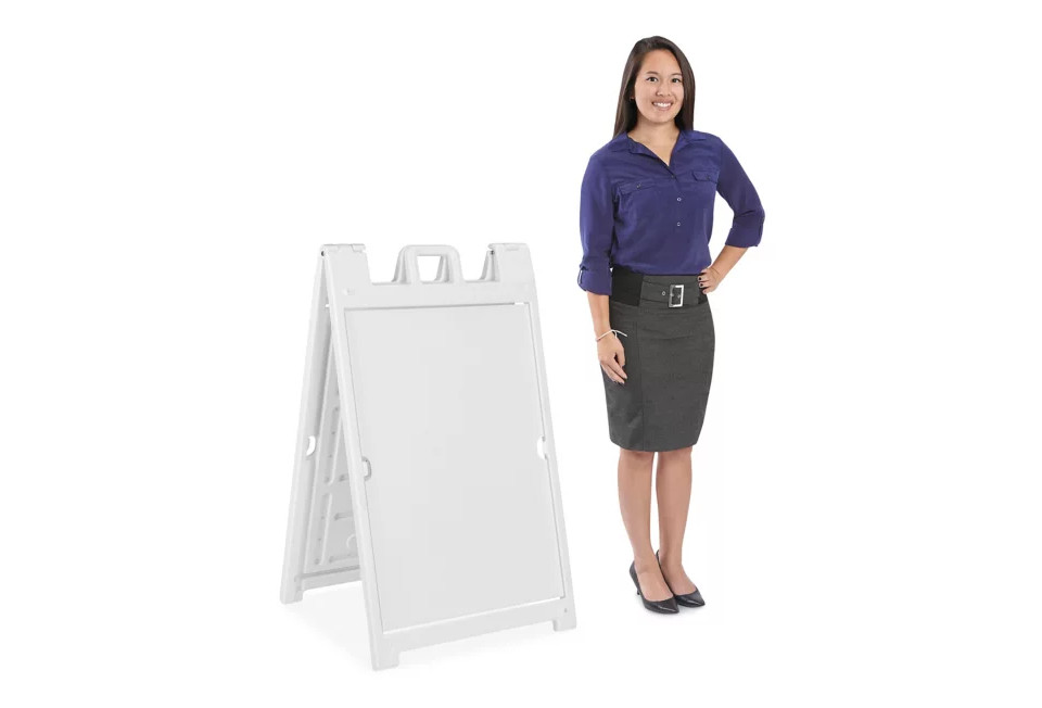 Plastic A-Frame Sign – Deluxe, 24 x 36&Prime;, White – Uline H-7902W