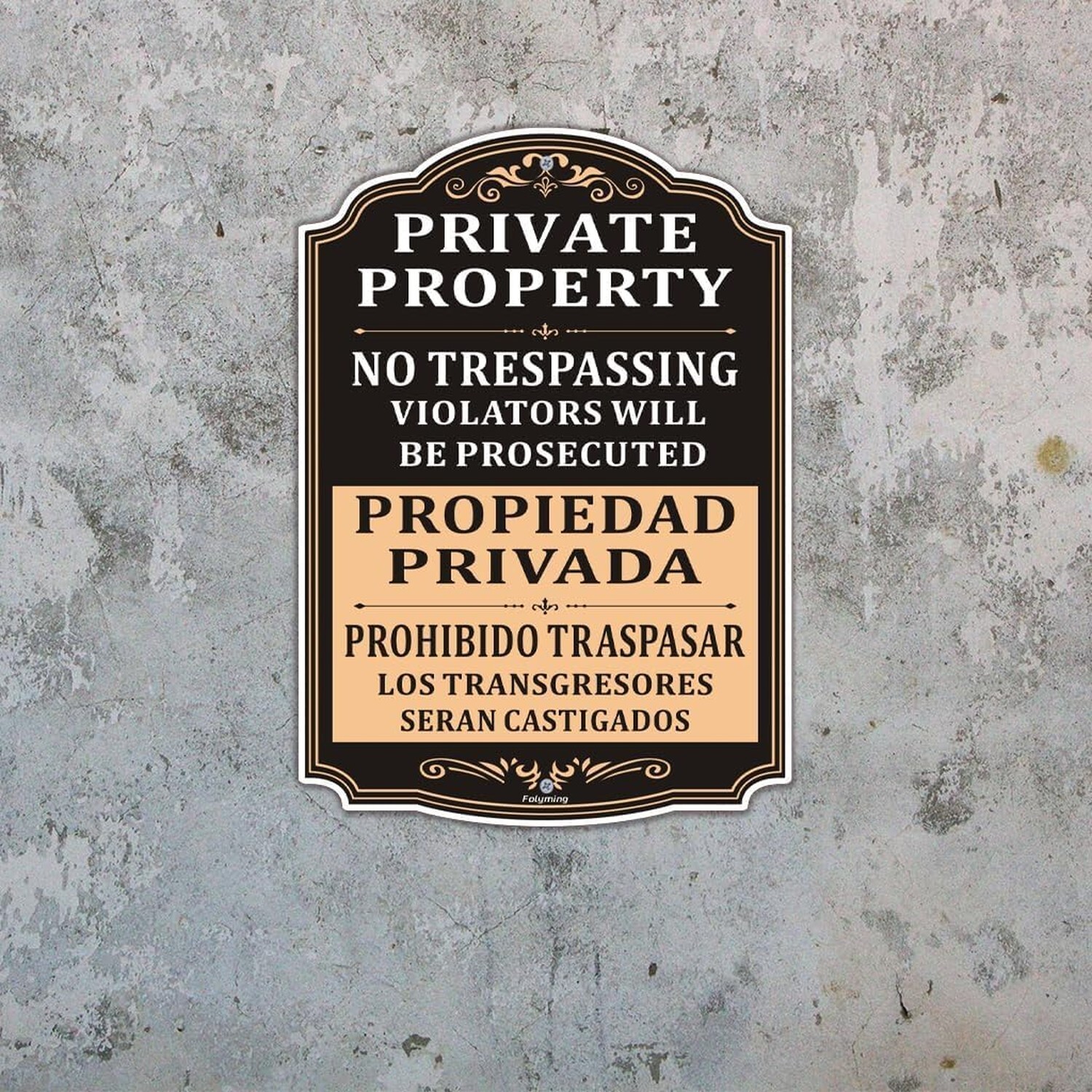 2 Pack Private Property No Trespassing Violators Will Be Prosecuted Bilingual…