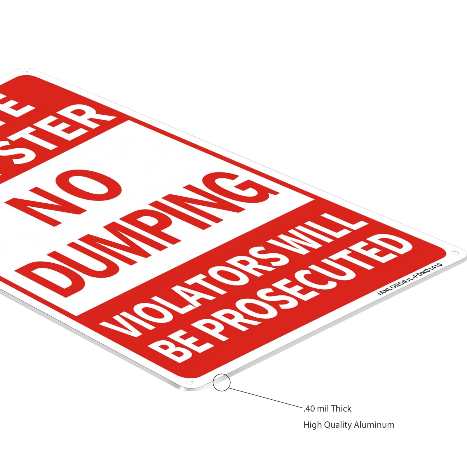 2 Pack Private Dumpster- No Dumping Sign, 14&Prime;x 10&Prime; Aluminum,Violators Will Be Pr