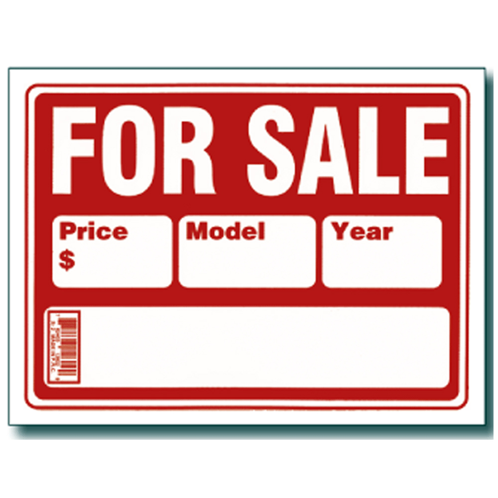10 Pcs 9×12 Inch Red&White Flexible Plastic « For Sale »Sign With Price Model Year