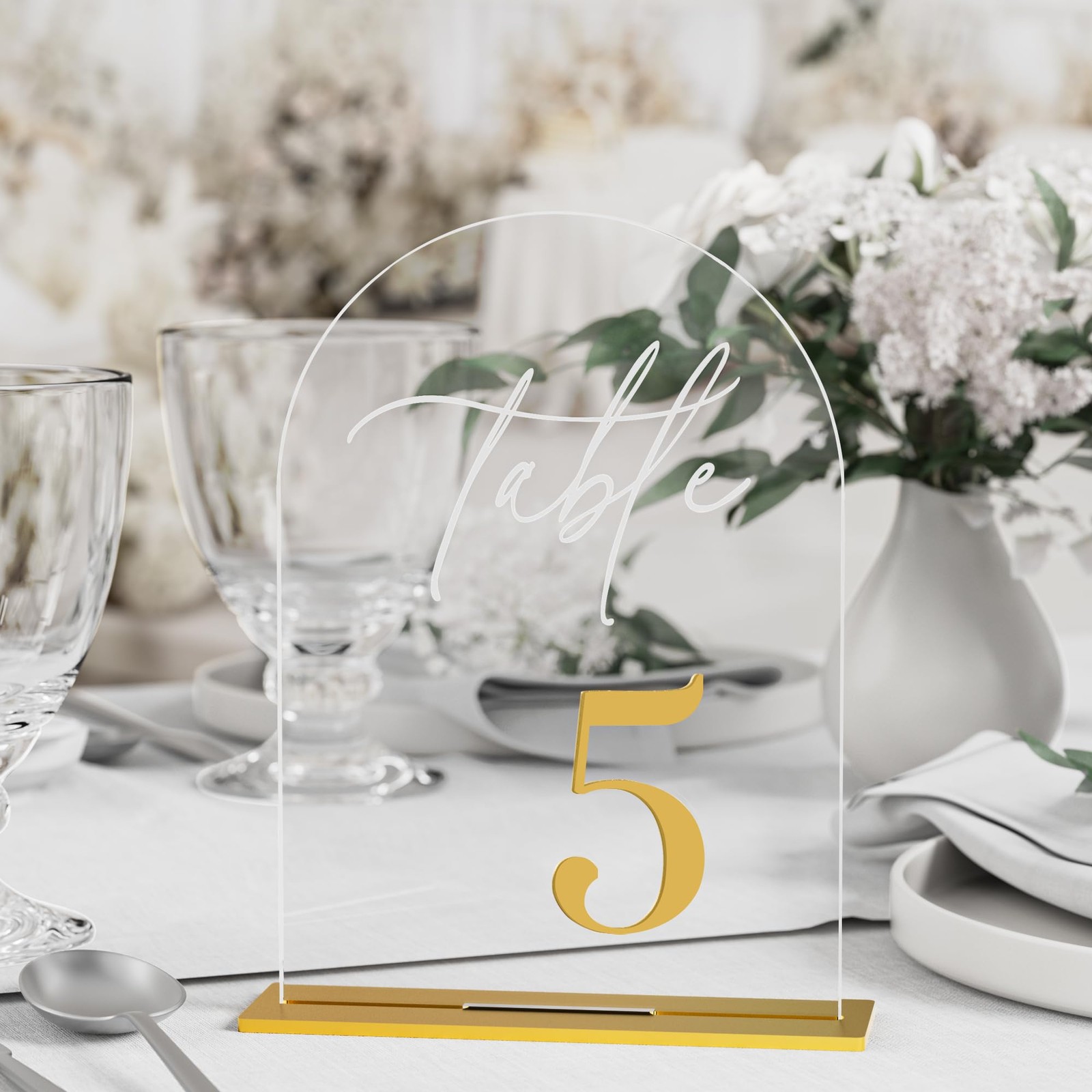 Arch Wedding Table Numbers 1-20 w/Stand, Gold 3D Table Numbers for Reception …