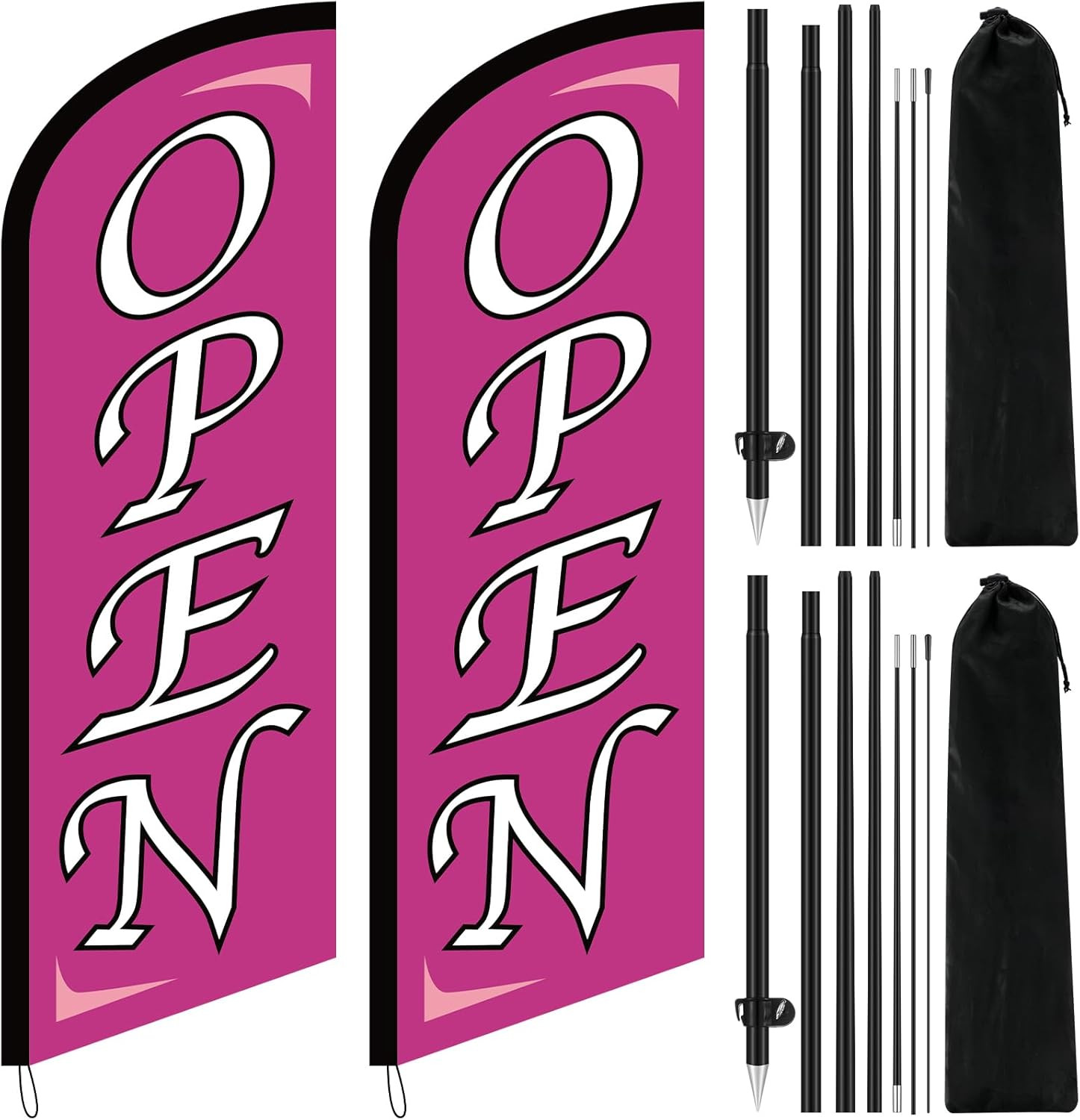 Open Windless Swooper Flag Kit – 8.2 Ft Feather Banner with Pole & Stake