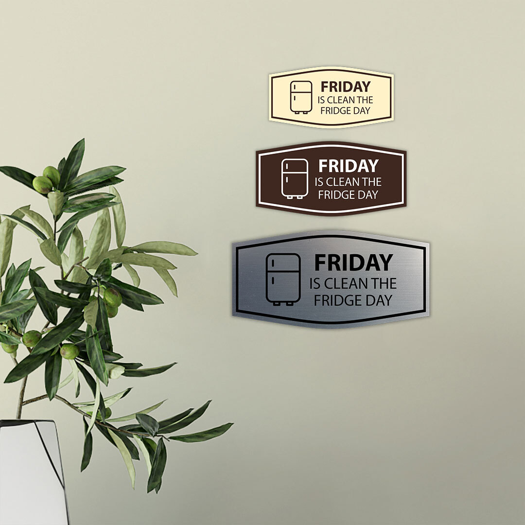 Signs ByLITA Fancy Friday Is Clean The Fridge Day Wall or Door Sign
