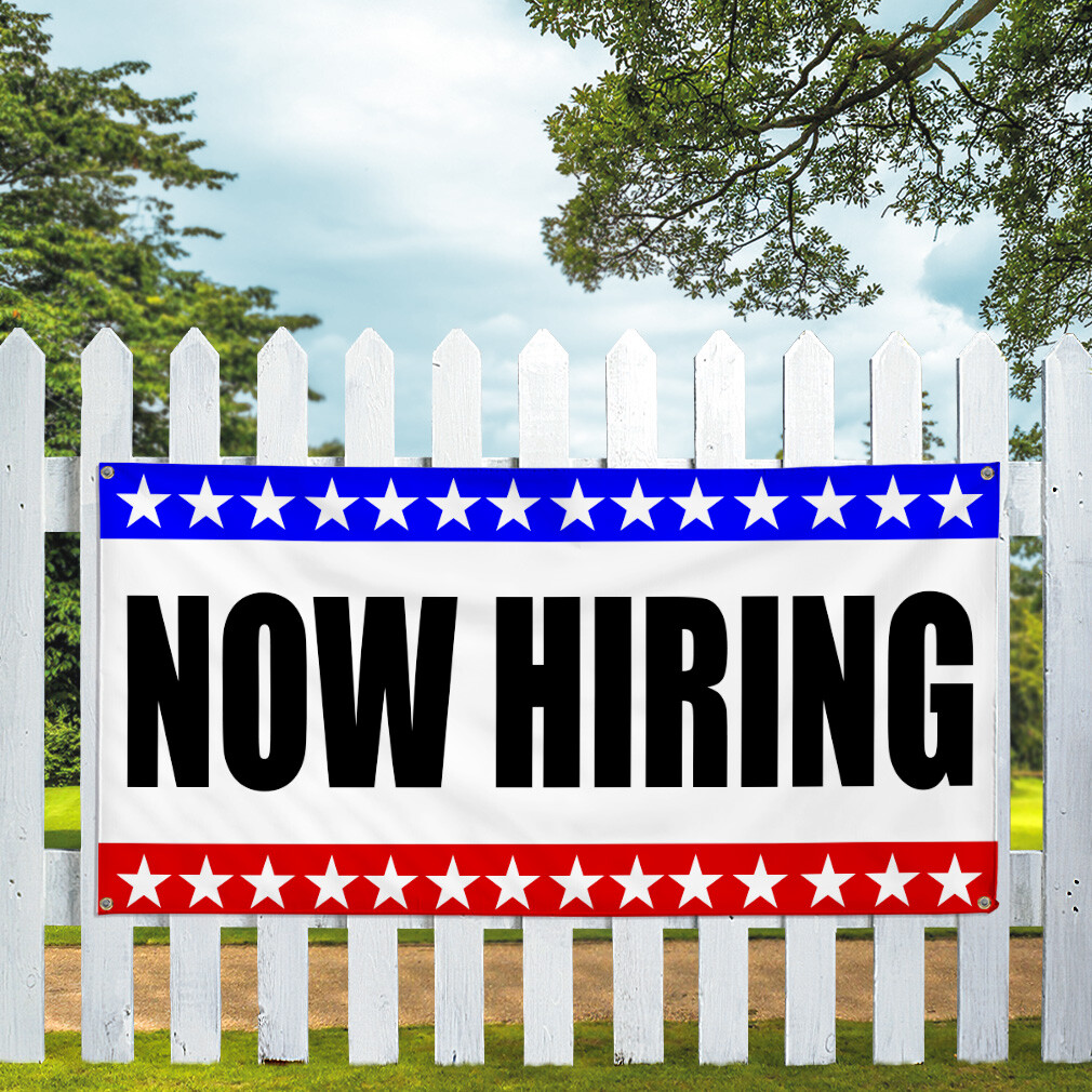 Vinyl Banner Multiple Sizes Now Hiring Business A Business Outdoor