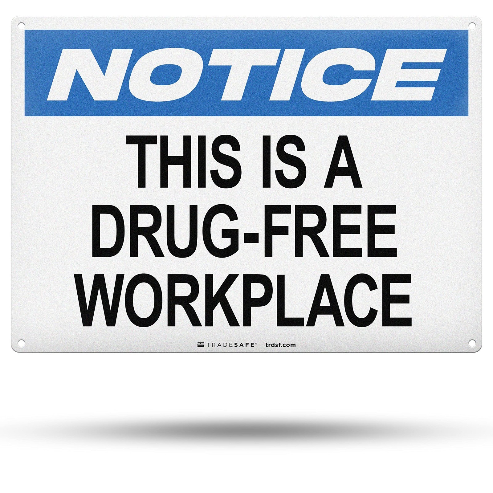 Drug Free Workplace Sign – Aluminum Safety Sign, UV-Resistant, Waterproof, 14” x