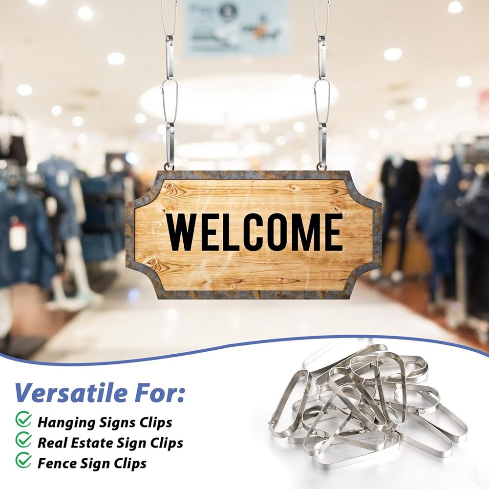 16 Pcs Real Estate Sign Clips for Sign Rider Clips Hanging Signs Stainless2841