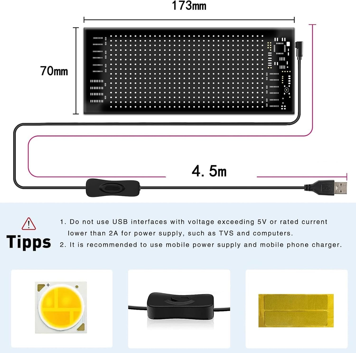 Lightweight 7 »x3 » Programmable LED Sign – Vibrant Advertising for All Scenes
