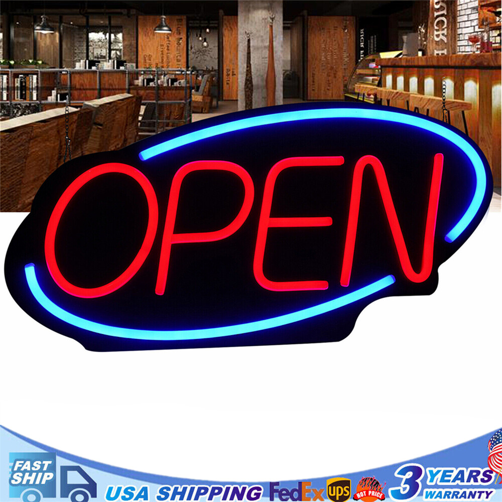 LED Open Sign Neon Light Bright for Restaurant Bar Pub Outside Wall Decor PVC