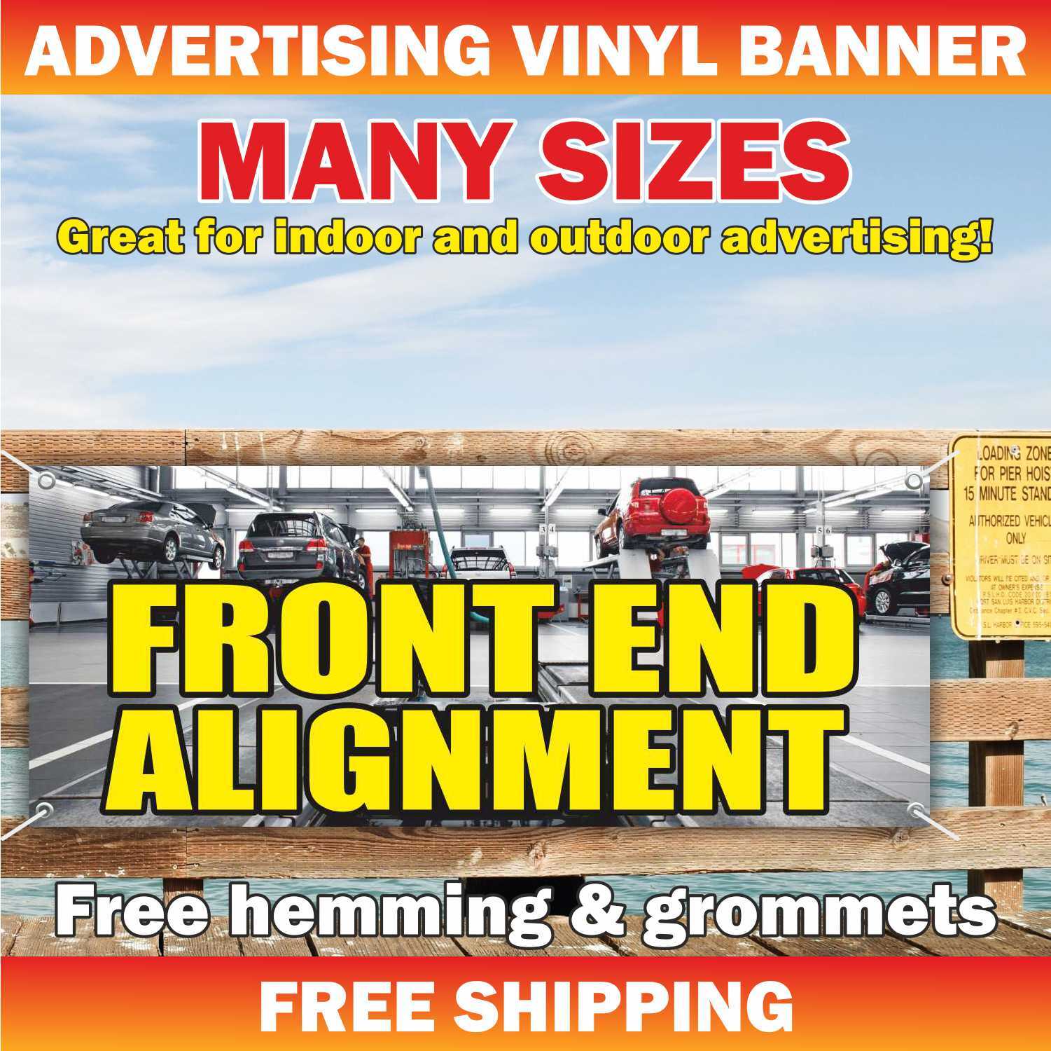 FRONT END ALIGNMENT Advertising Banner Vinyl Mesh Sign car auto service repair