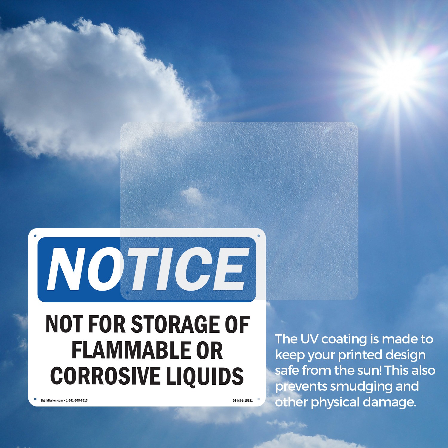 Not For Storage Of Flammable Or Corrosive Liquids OSHA Notice Sign 5/10 Pack