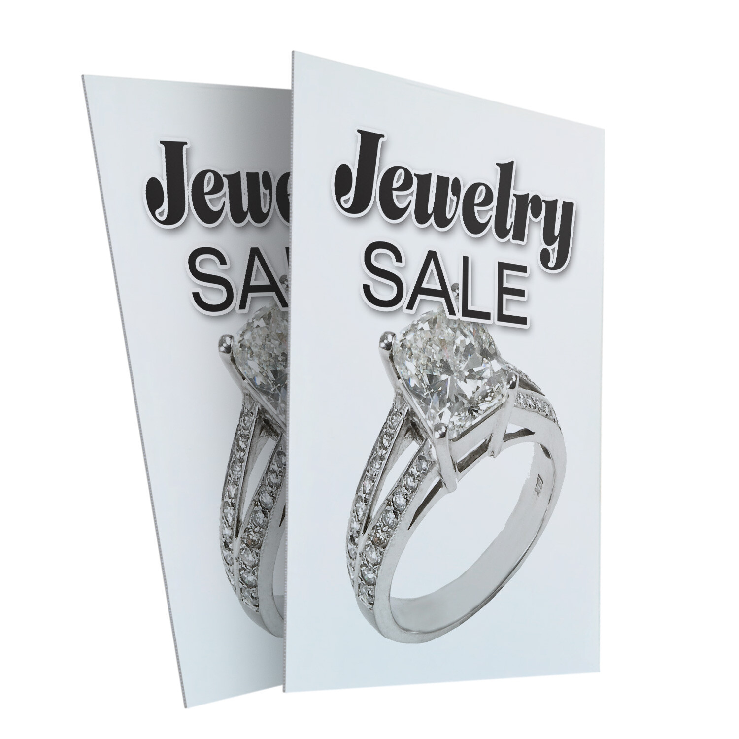 Jewelry Sale 24&Prime; x 36&Prime; 2 Pack Of Store Sign Plastic Or Decal