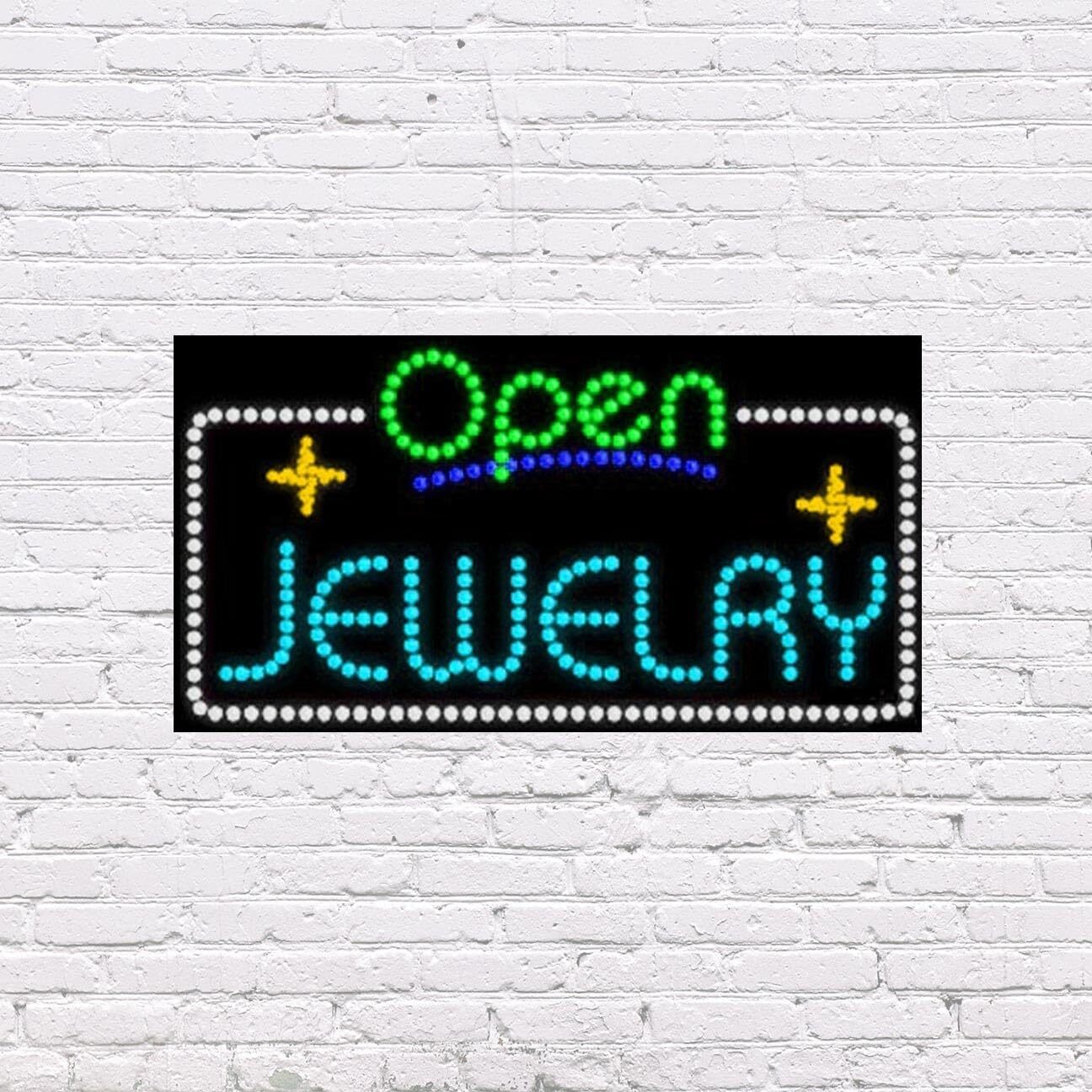 LED Open Jewelry | Light-up Sign | 31&Prime;W x 17&Prime;H x 2&Prime;D