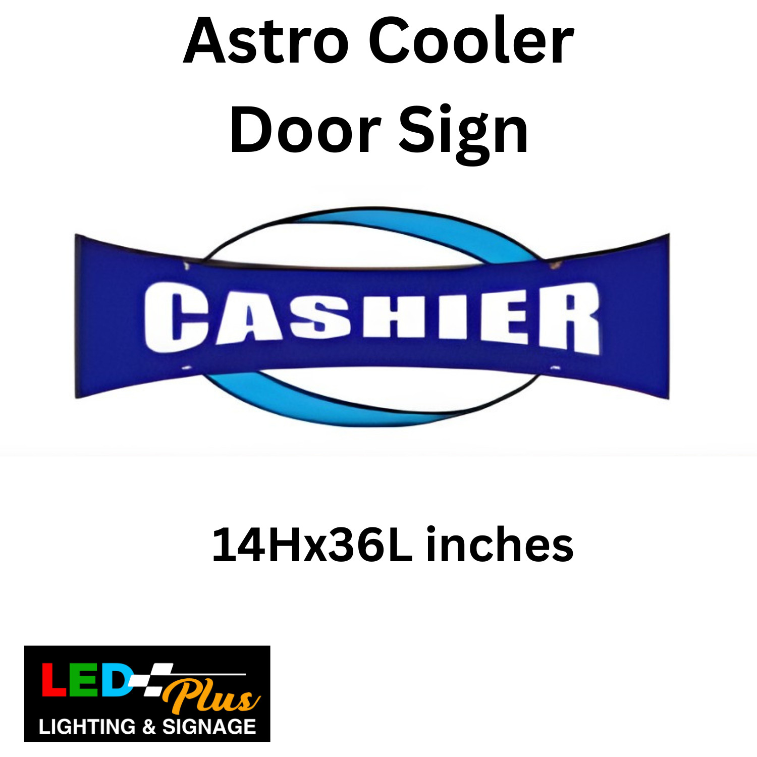 LED CASHIER Cooler Door Sign, Led neon (36” x 14″ )/ Gas Station, C- Store Sign