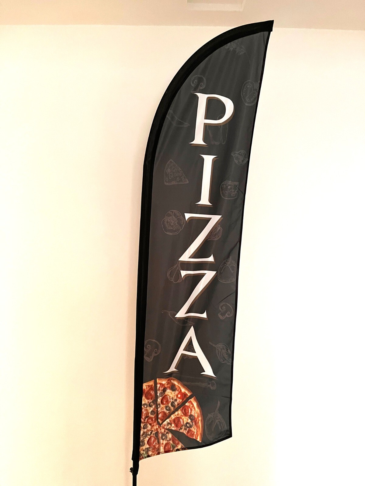 PIZZA Shop Swooper Flag 50 x 200 cm (2X6ft) Feather Super Bow Banner