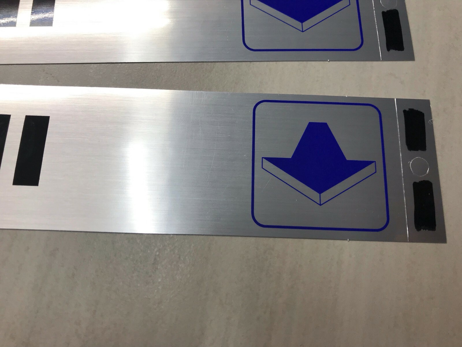 Pull Sign, Black & Blue, Mylar 2×8 Self-Adhesive SET OF 2