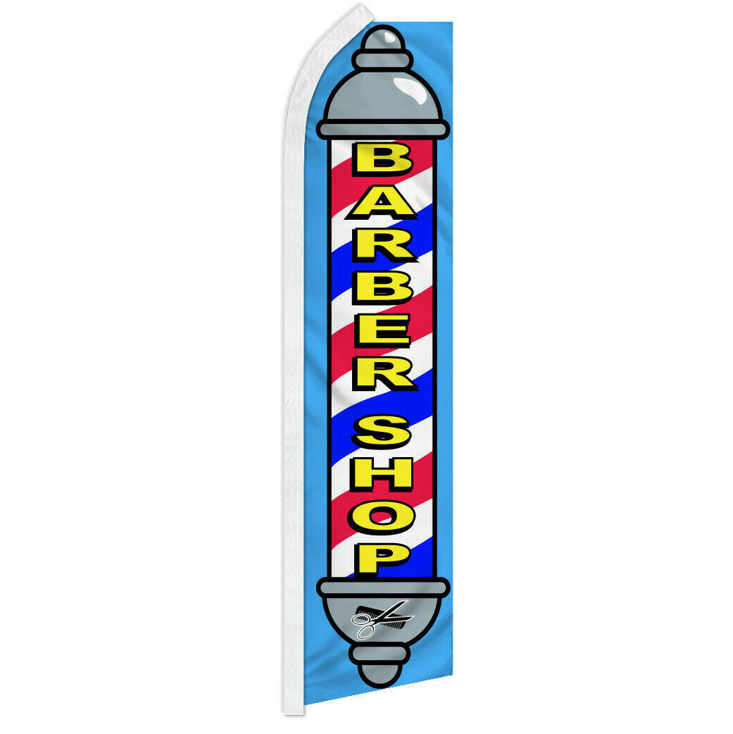 Barber Shop Advertising Flag Swooper Feather Super Flag Hair Cuts Shaves