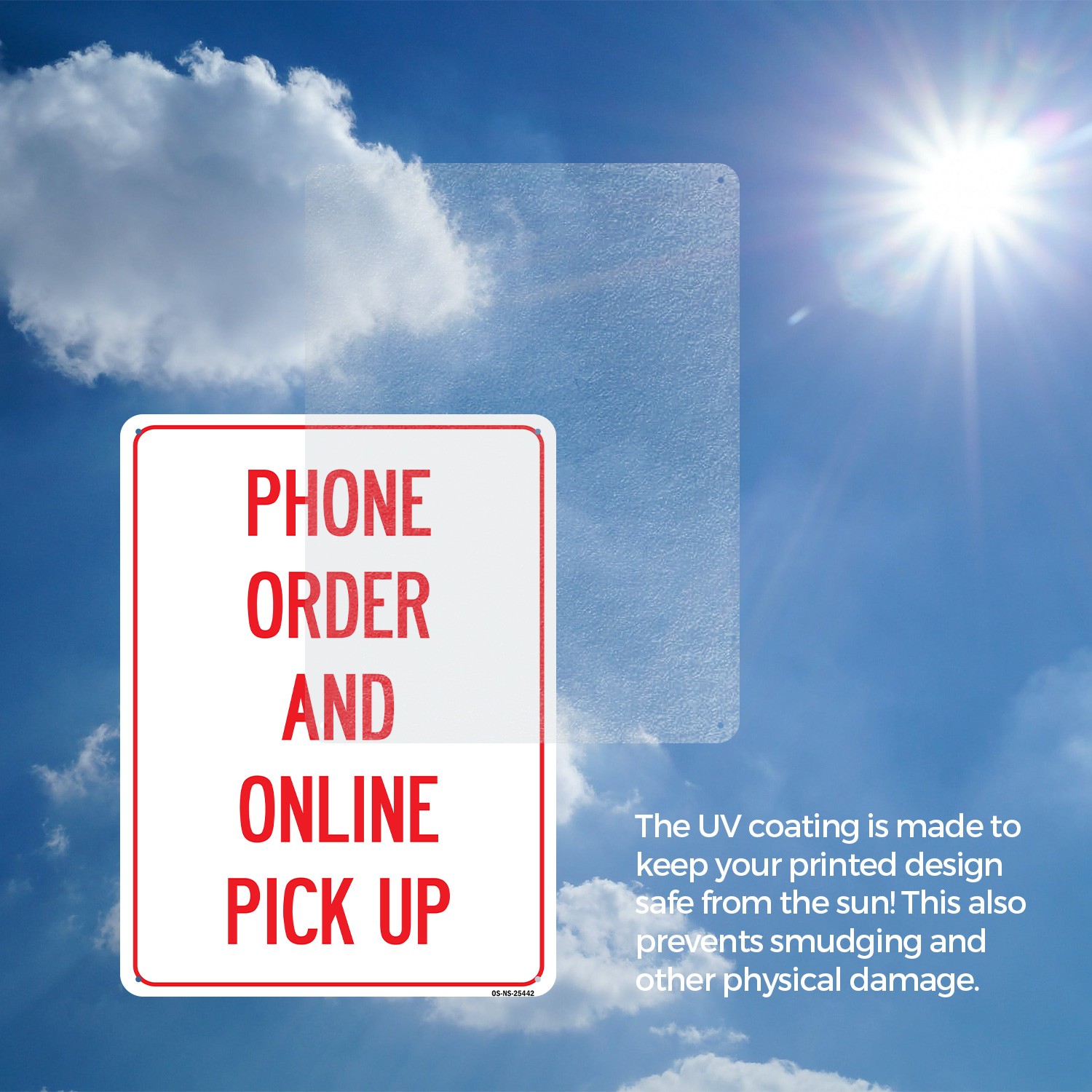 Phone Order And Online Pick Up Public Safety Sign Metal, Decal – 5 or 10 Pack