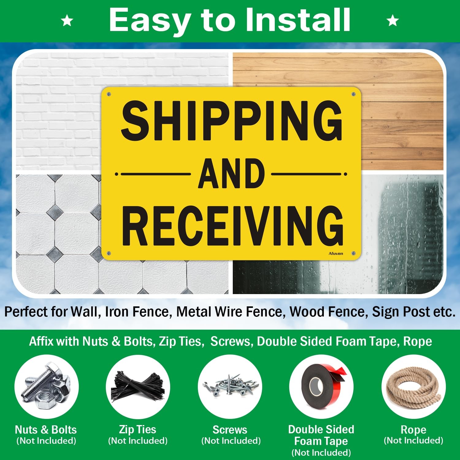Shipping and Receiving Signs 18 x 12 Inches Shipping Signs for Factory, Busin…