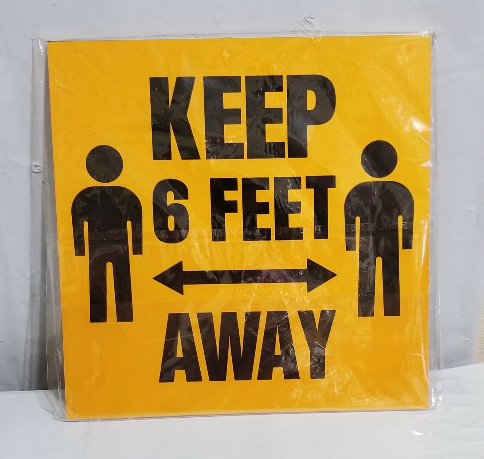 4 Pk Social Distancing Keep 6 Feet Away Office Lobby Wall Sign Notice Yellow 8&Prime;