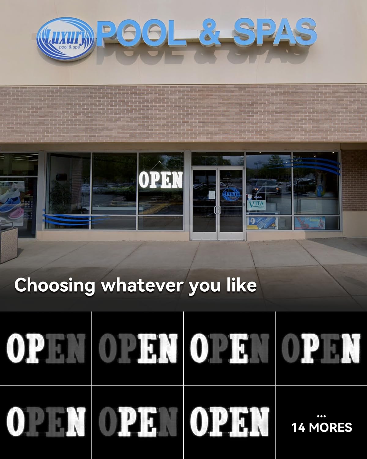 48&Prime;x17&Prime; Extra Jumbo LED Open Sign BT and Remote Control Open Sign Super Brigh…