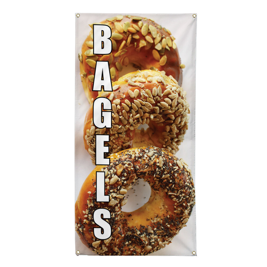 Vertical Vinyl Banner Multiple Sizes Bagels Food and Drink Restaurant and Food