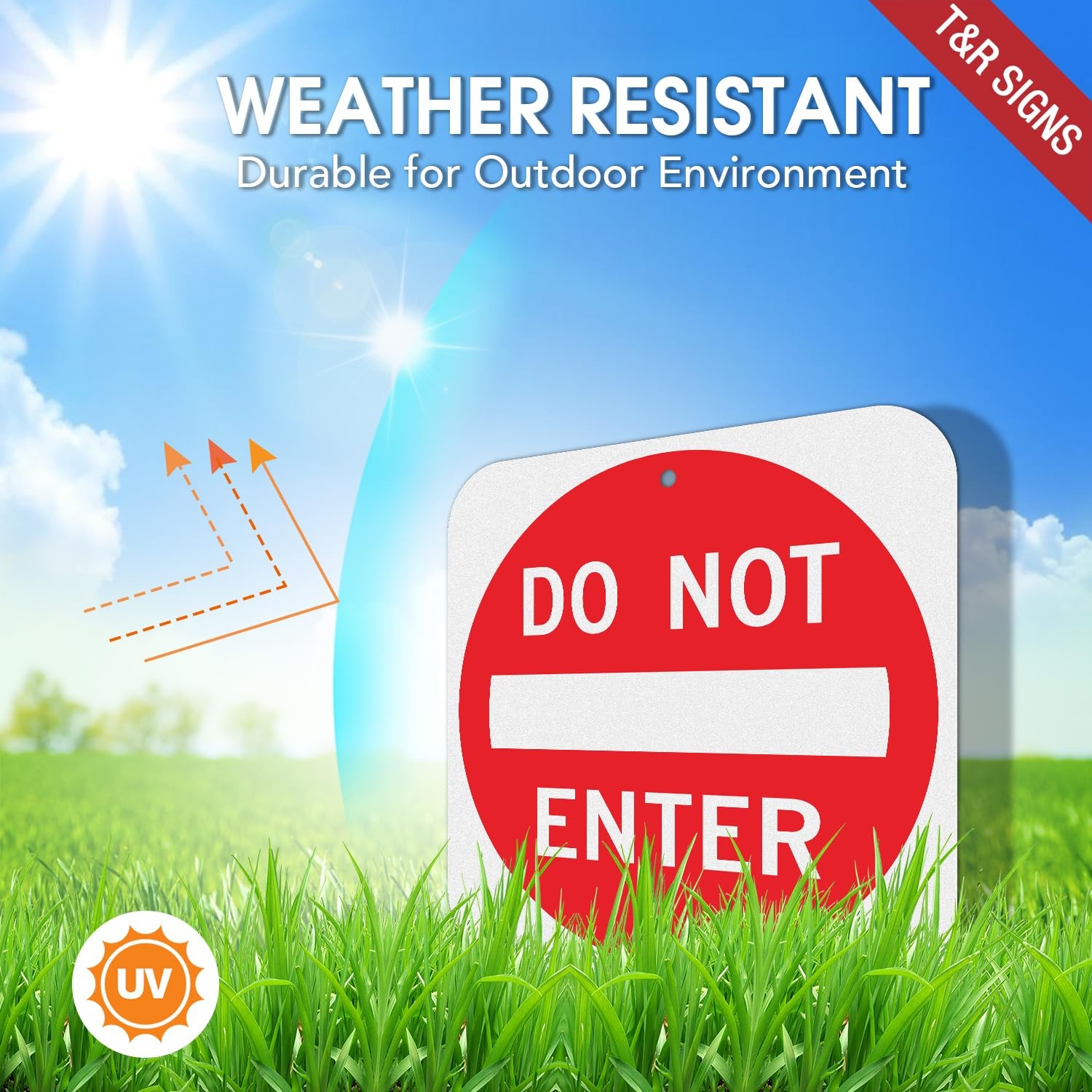 2 Pack 12×12 Inch Do Not Enter Sign Aluminum Reflective Rust Free Metal Sign