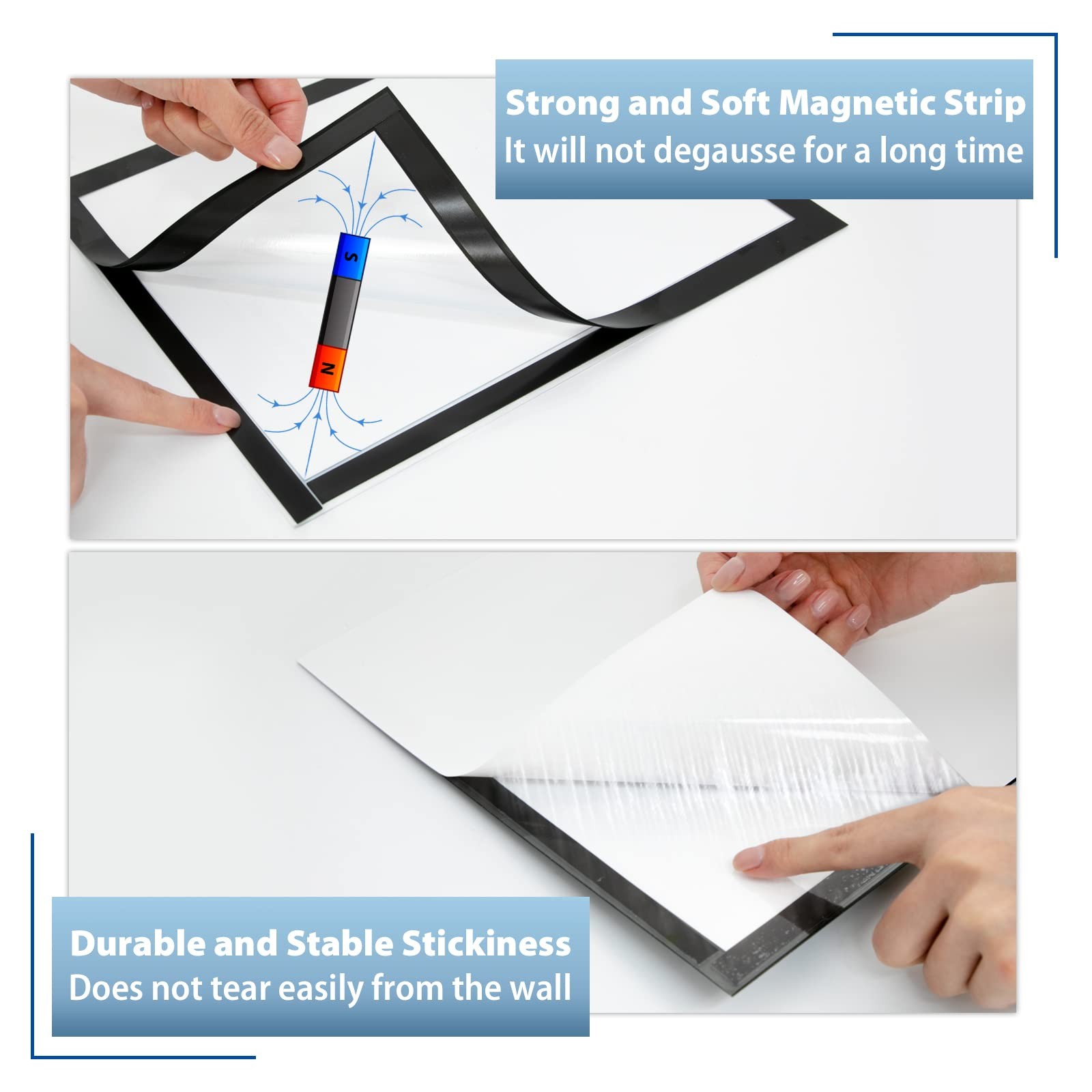 VAIIGO 11&Prime;x 17&Prime; Self Adhesive Magnetic Sign Holder, 11&Prime;x17&Prime; 10Pack, Black