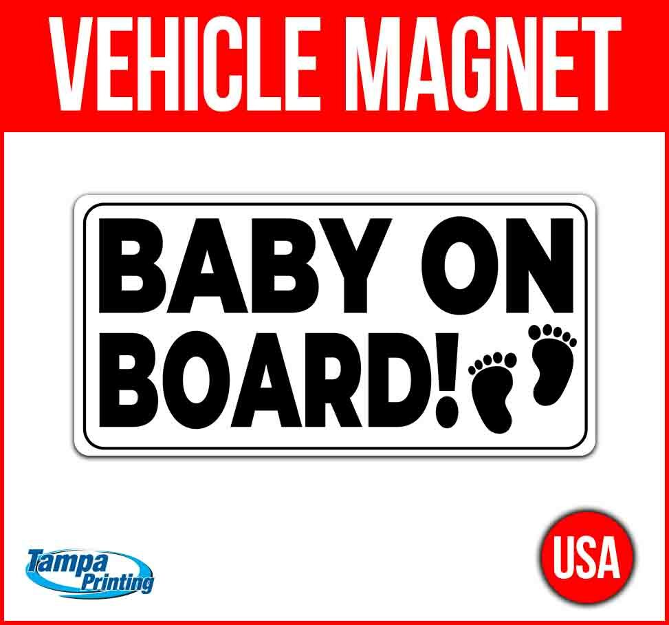 BABY ON BOARD Heavy Duty Vehicle Magnet Truck Car Sticker Decal Sign USA SAFETY