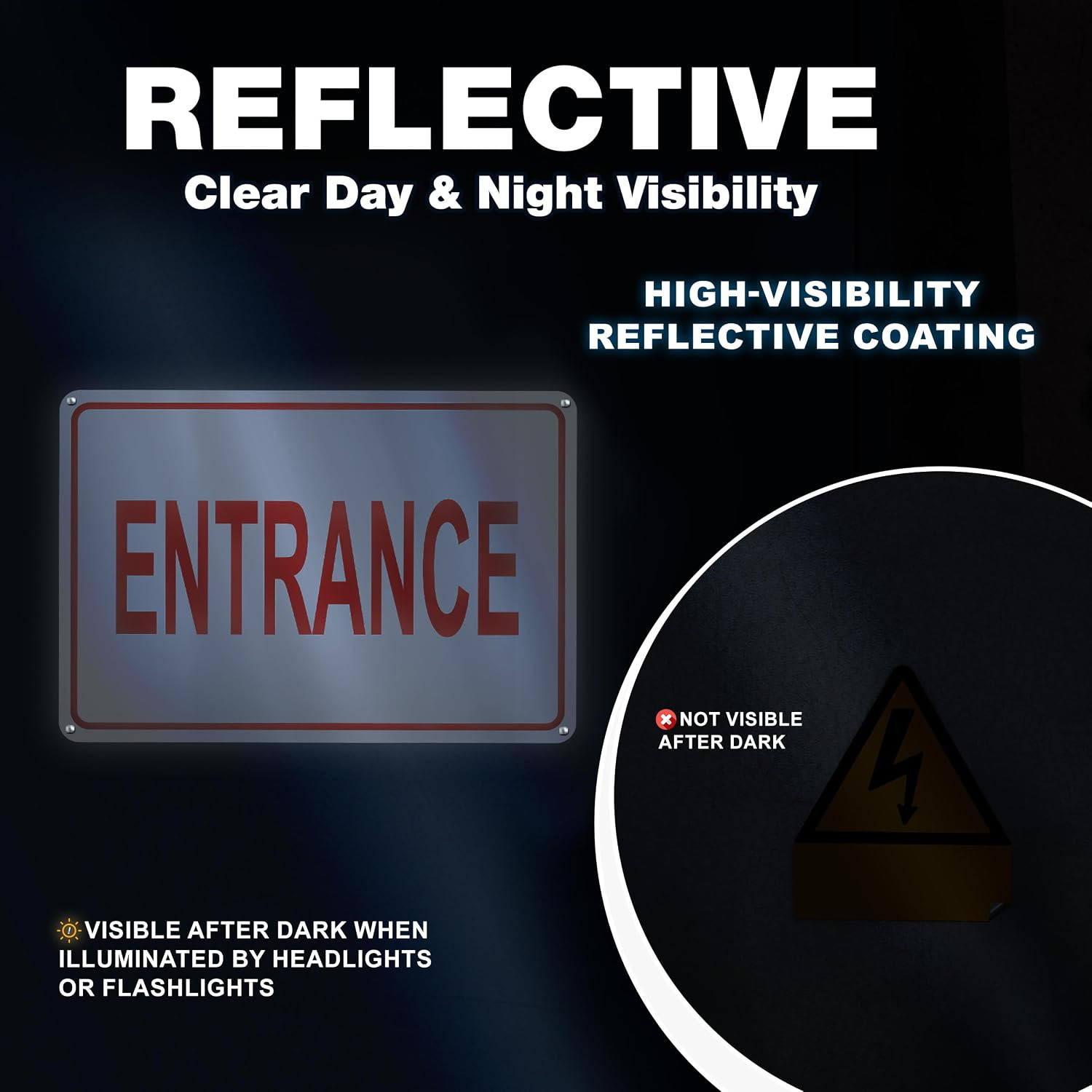 Reflective Entrance Sign, 8X12 Rust-Free Aluminum, Enter Here, Pre-Drilled | Wea