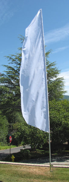 Nylon 3&prime; Wide Solid White Feather Flag