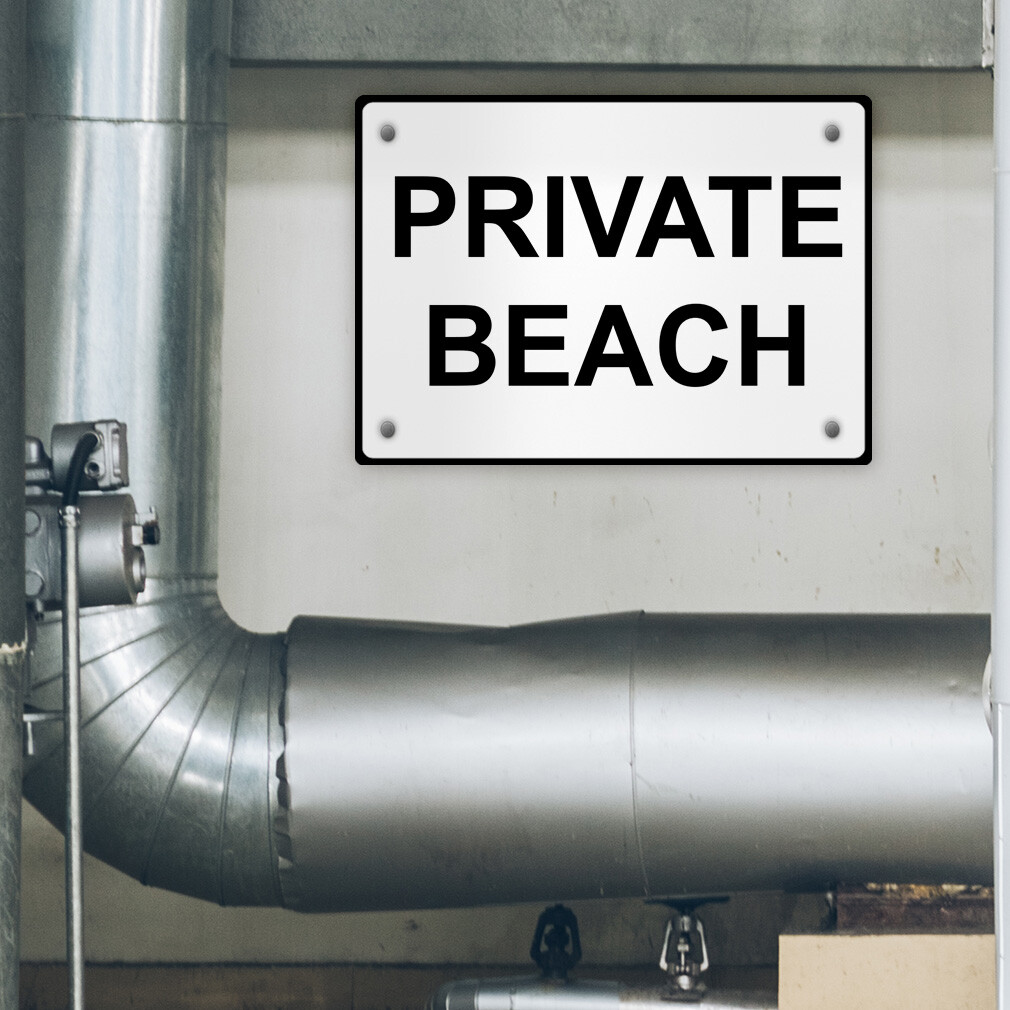 Horizontal Metal Sign Private Beach Property Weatherproof Street Signage