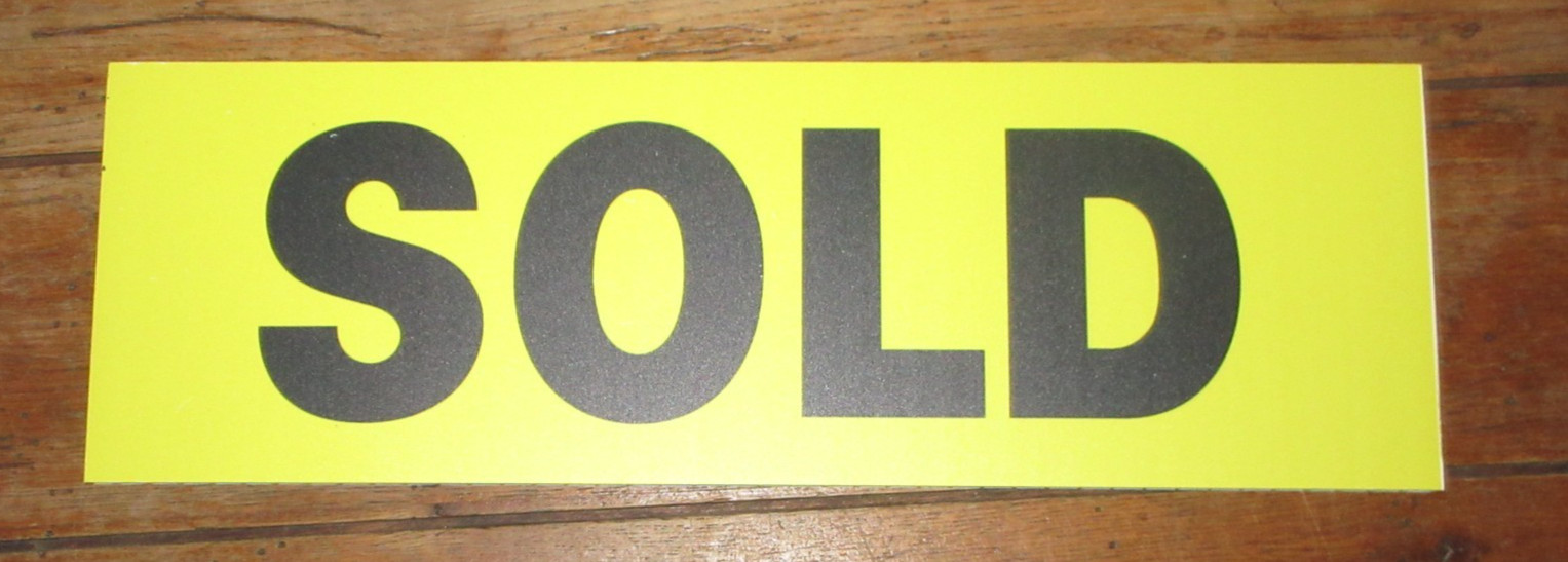 3 Yellow Corrugated Plastic Double Sided Signs SOLD Realtor Real Estate 18×6
