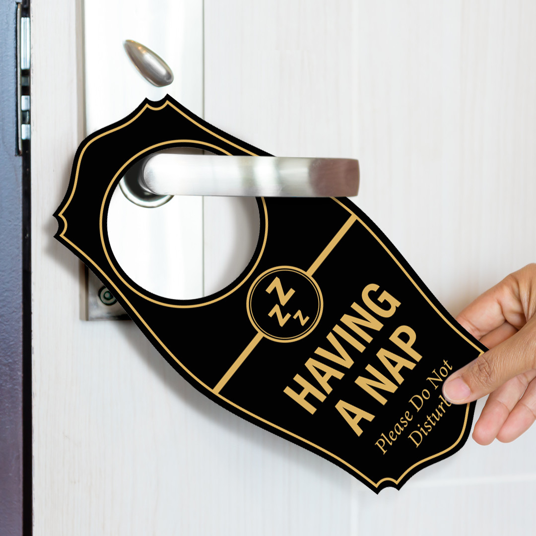 Signs ByLITA Having a Nap. Please Do Not Disturb Door Hanger
