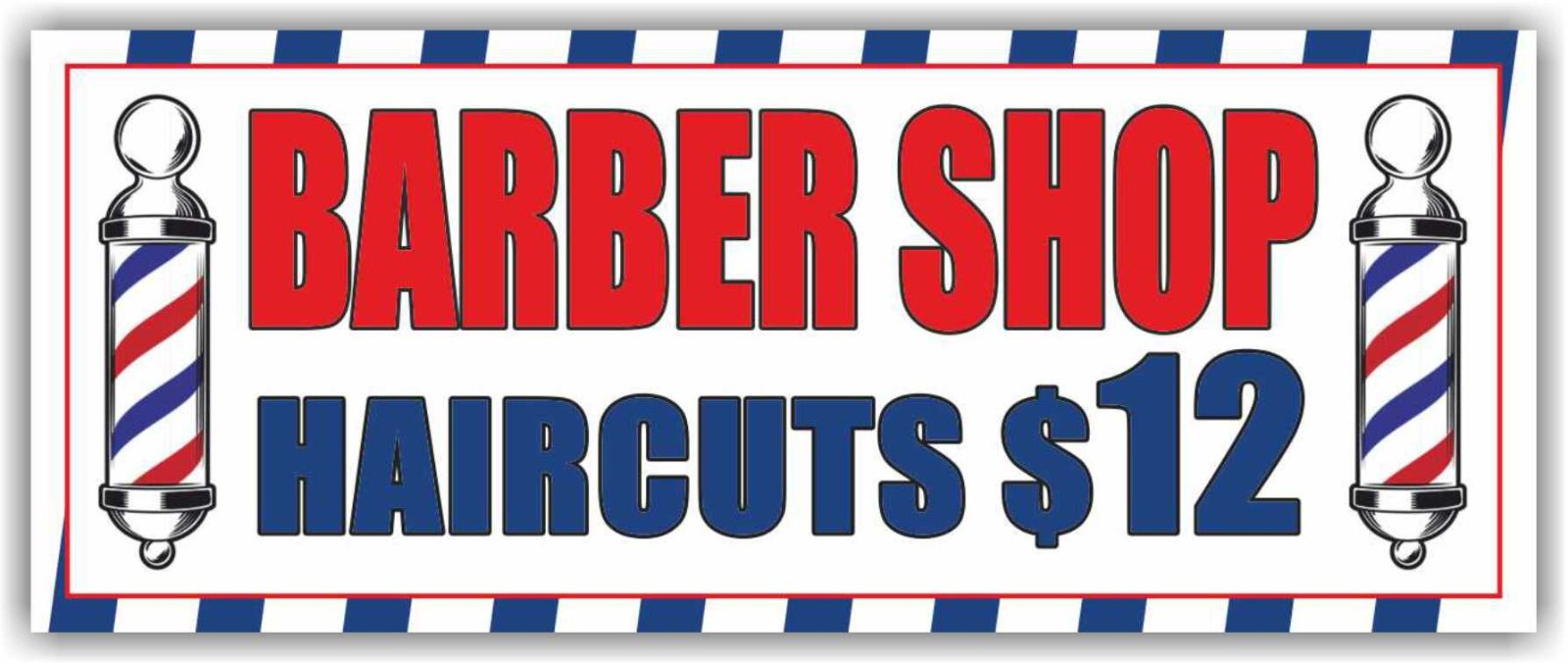 BARBER SHOP HAIRCUTS $12 Advertising Banner Vinyl Mesh Sign Shave Salon Beauty