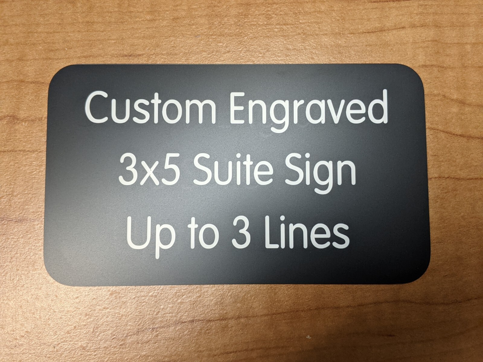 Custom Engraved 3×5 Satin Black Suite Sign Home Office Small Wall Door Plaque