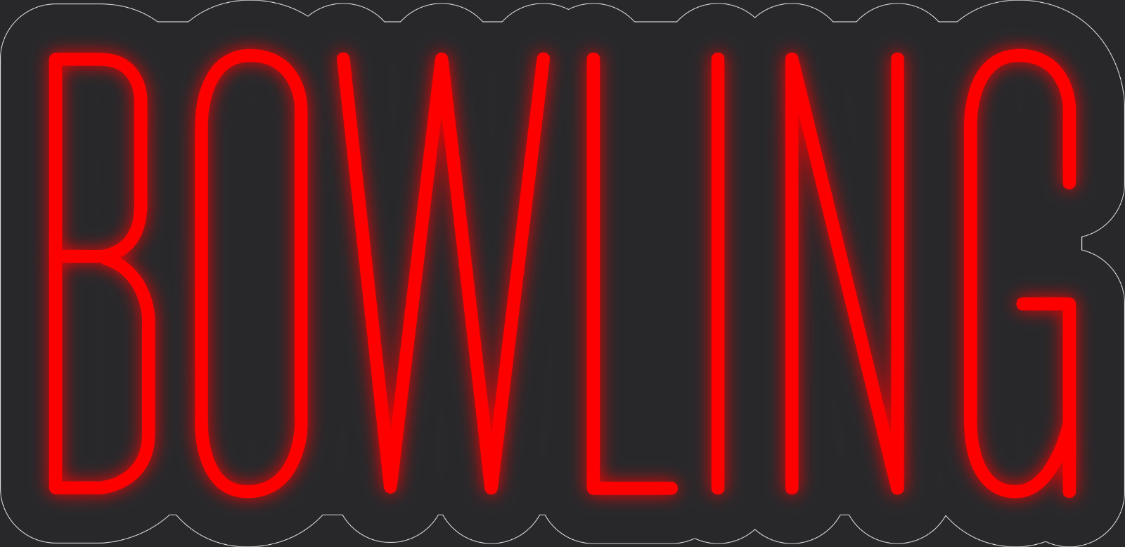 Bowling Neon LED Sign Business Wall Decor Lighted Store Sign 24 x 12 in.