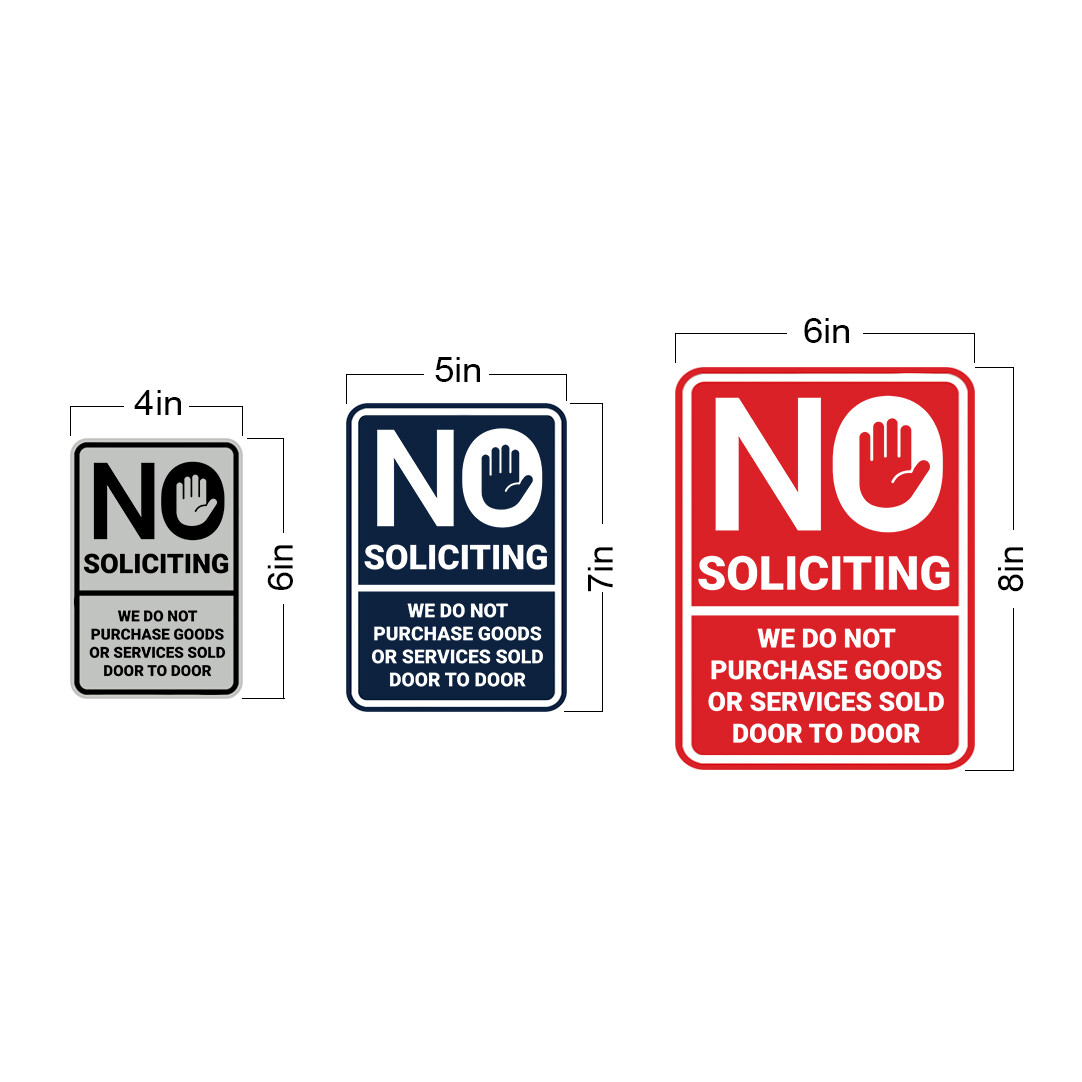 Portrait Round No Soliciting We Do Not Purchase Goods or Services Sold Door Sign
