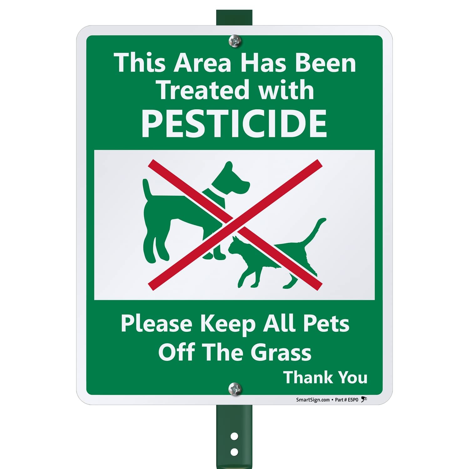 « Area Treated with Pesticides, Keep Pets Off Grass » Sign for Lawn | 10&Prime; x 12&Prime;…