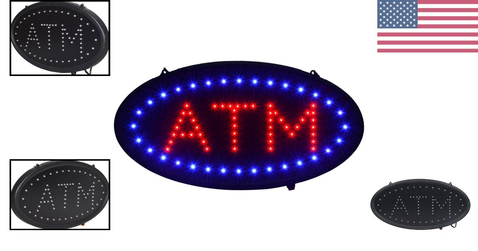 Multicolor LED ATM Sign for Enhanced Store Appeal – 19&Prime;x10&Prime; Easy Install Decor