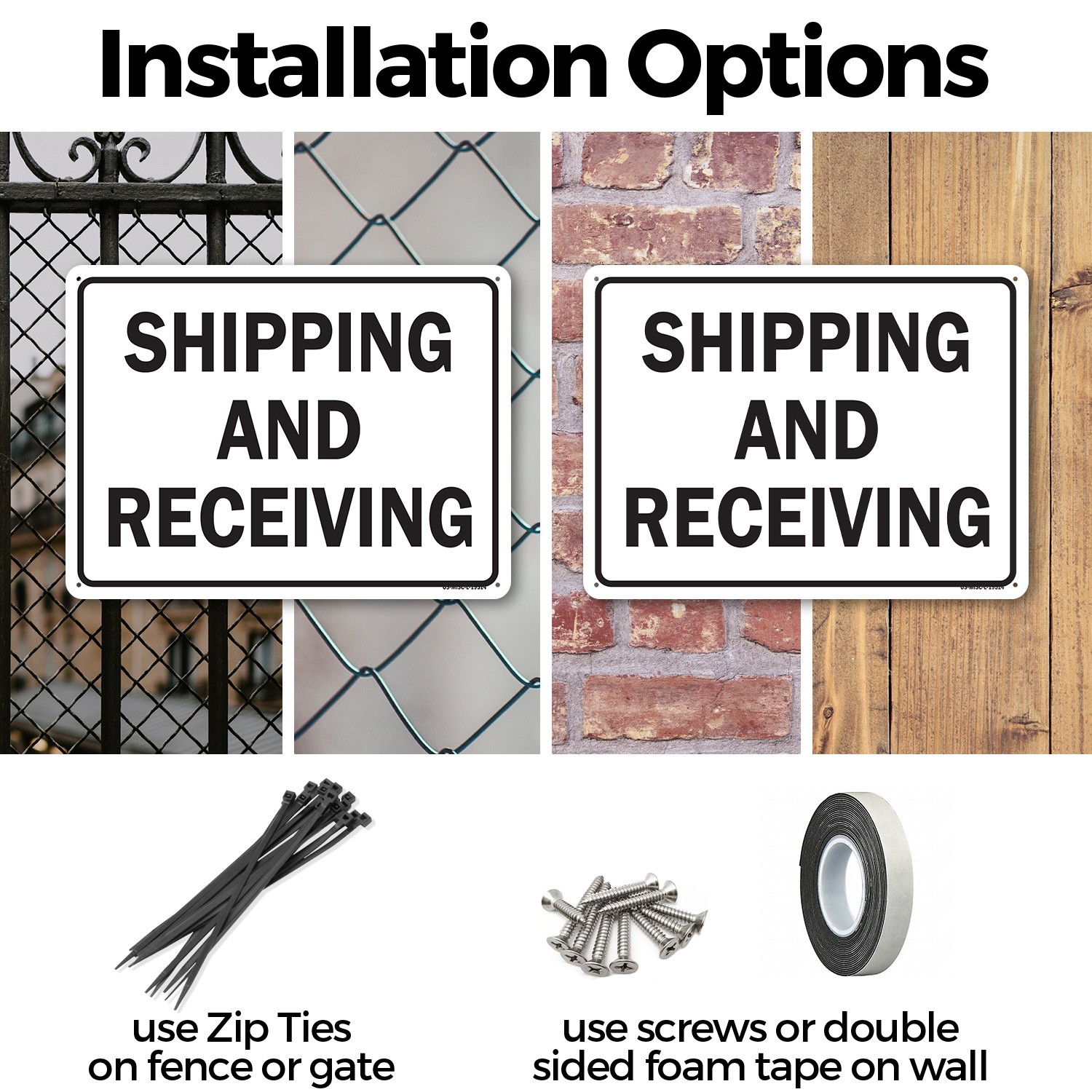Shipping Receiving 2 OSHA Sign Metal, Plastic, Or Decal – 5 or 10 Pack