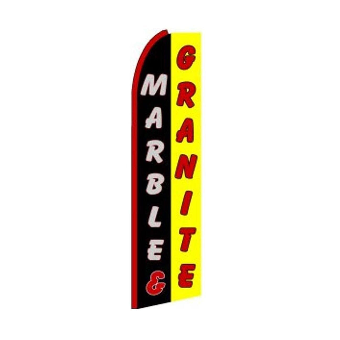 Marble & Granite Swooper Flutter Feather Flag | 3ft W x 11.5ft Tall