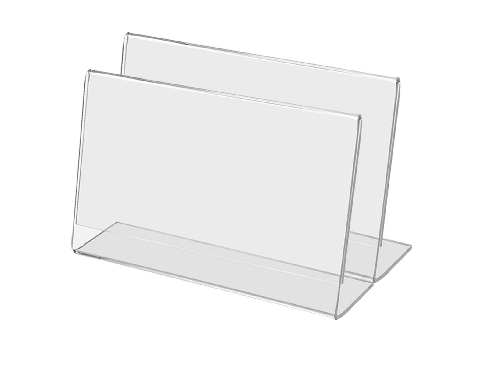 Marketing Holders 2 Pack 7 x 5 Inch Sign Holder L Shape 7&Prime;w x 5&Prime;h, Clear