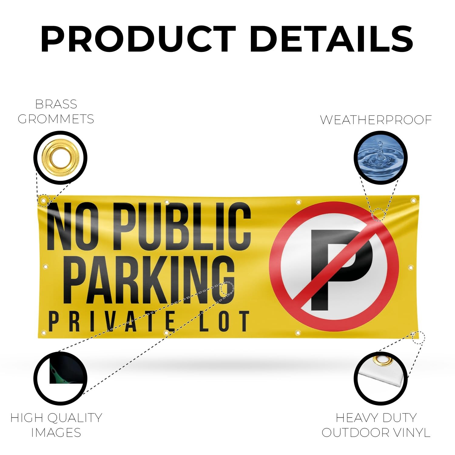 Signmission No Public Parking Private Lot Banner Sign 36 X 96 13 Oz Vinyl Metal