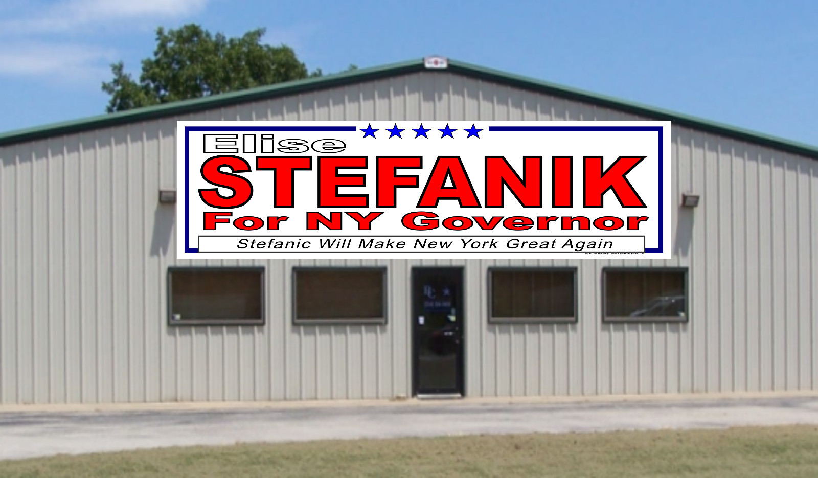 Elise STEFANIK NY GOVERNOR -Vinyl Banners-3 Choices Wh Blu Rd -Fast Ship-USA -35
