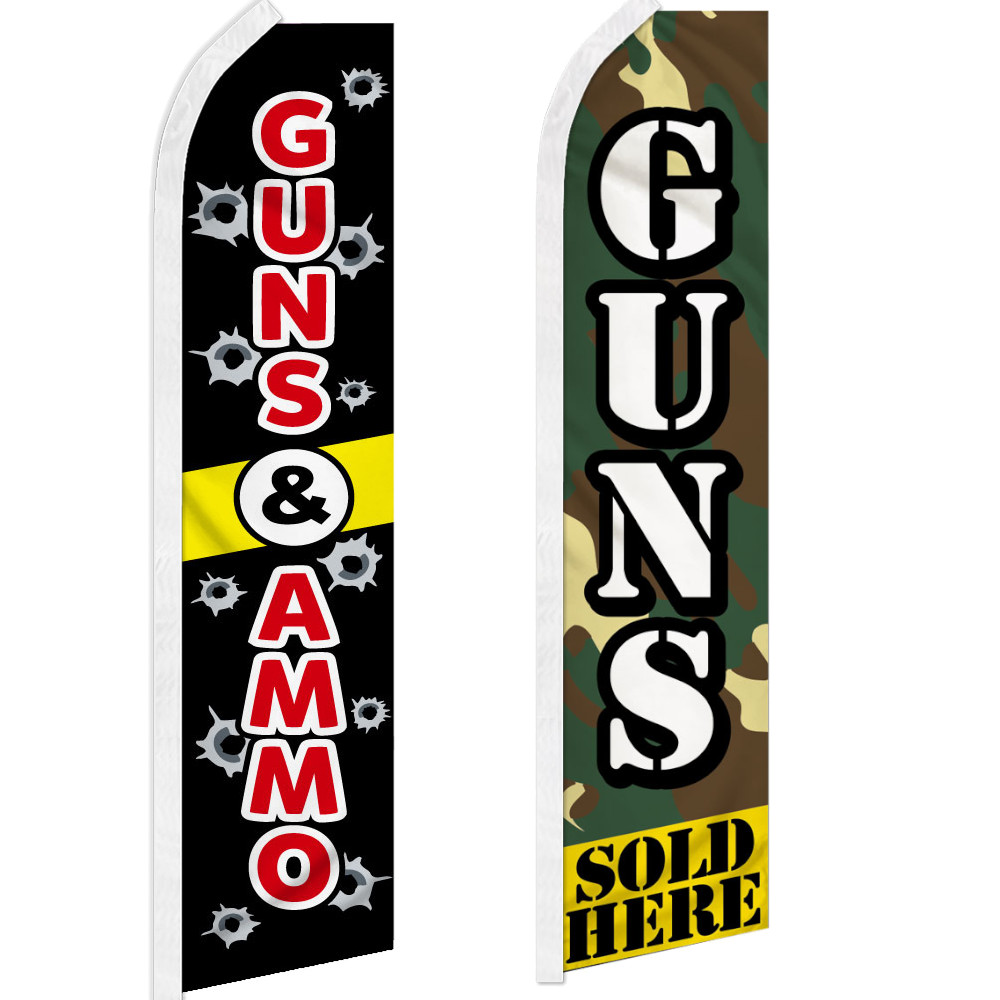 Guns Sold Here Swooper Feather Flutter Flag Guns & Ammo