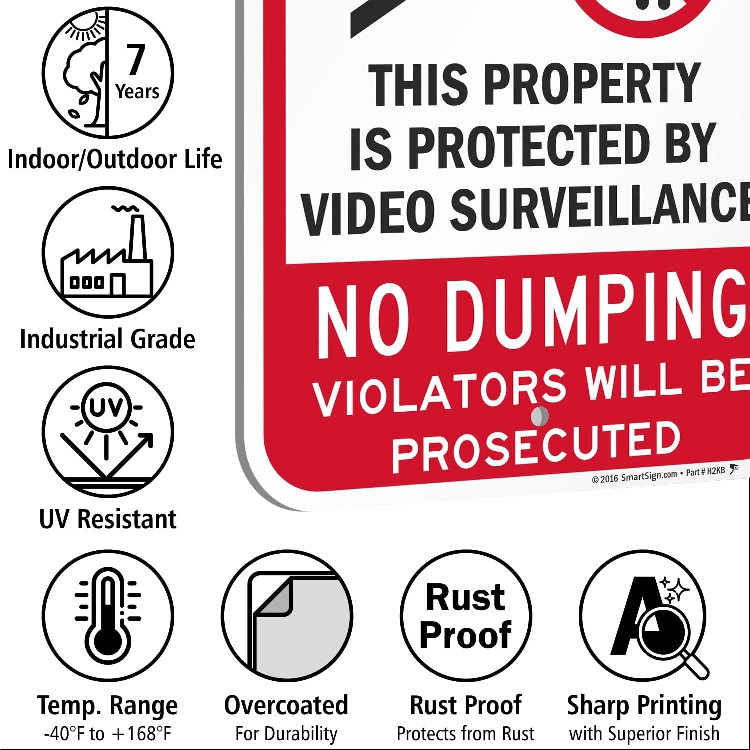 SmartSign Basics 18&Prime; x 12&Prime; Warning – Property Protected By Video Surveillance