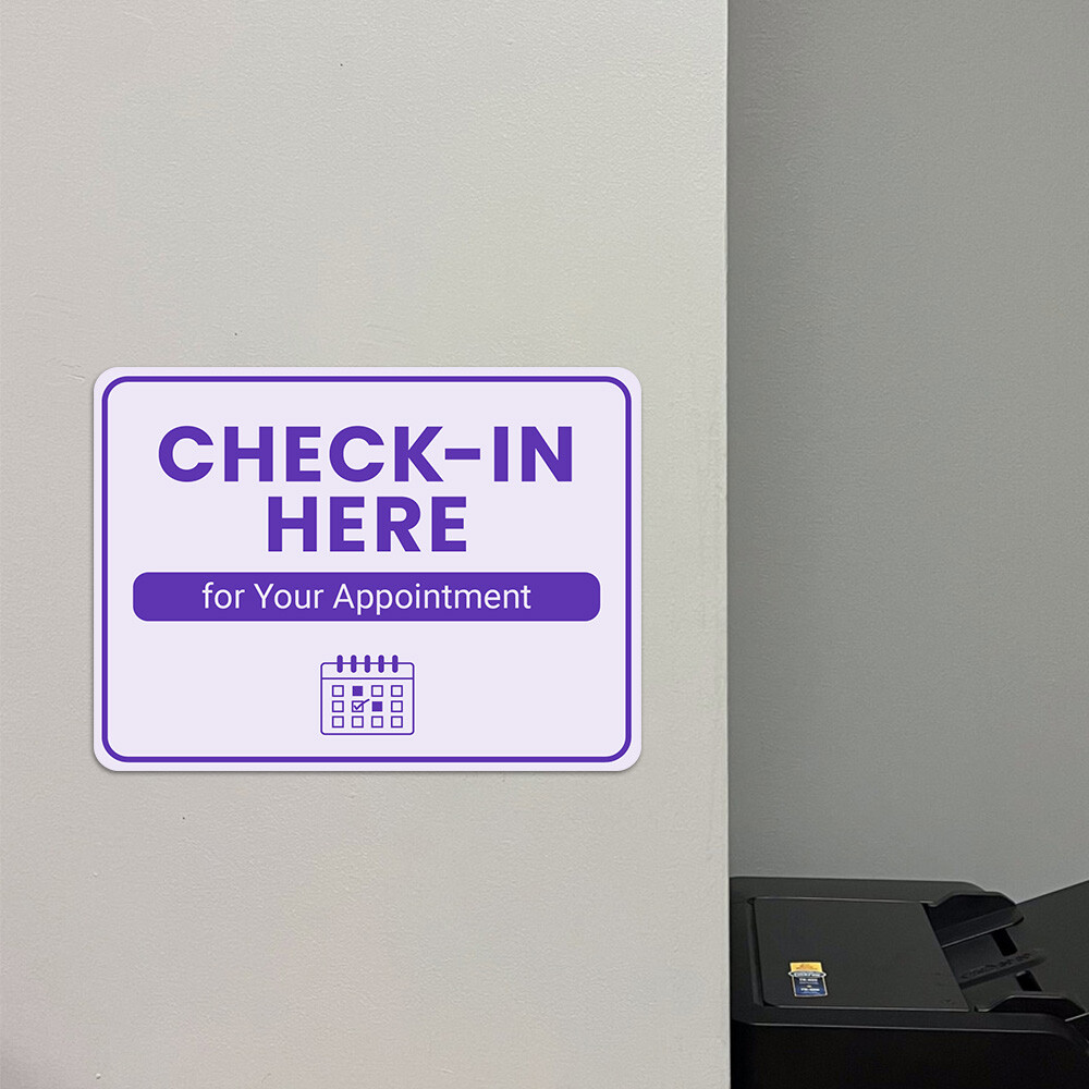 Classic Framed Plus Check-In Here for Your Appointment Door or Wall Sign